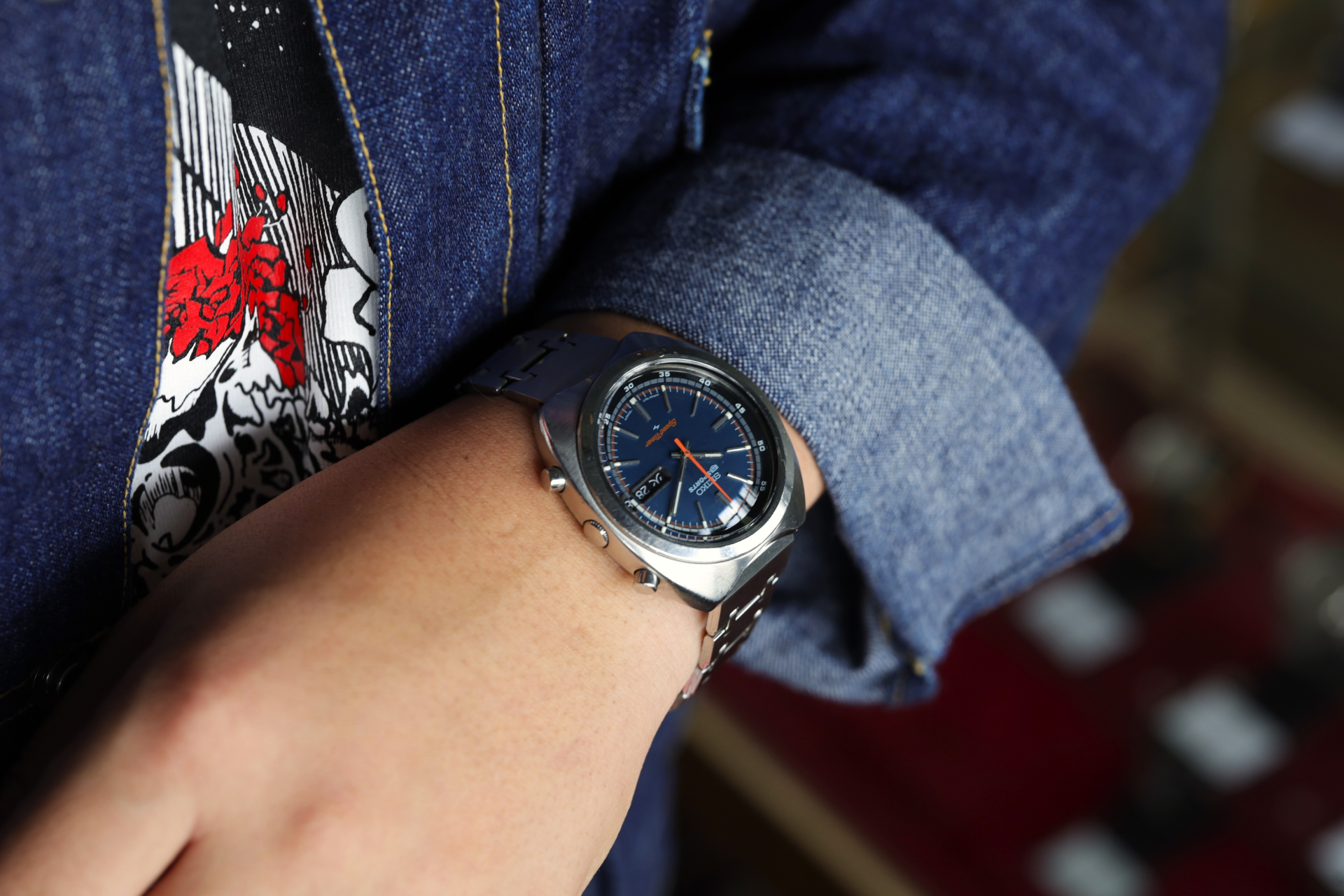 メンズ 不動品 SEIKO アラーム メンズ 腕時計 デイト スモセコ コンビ 
